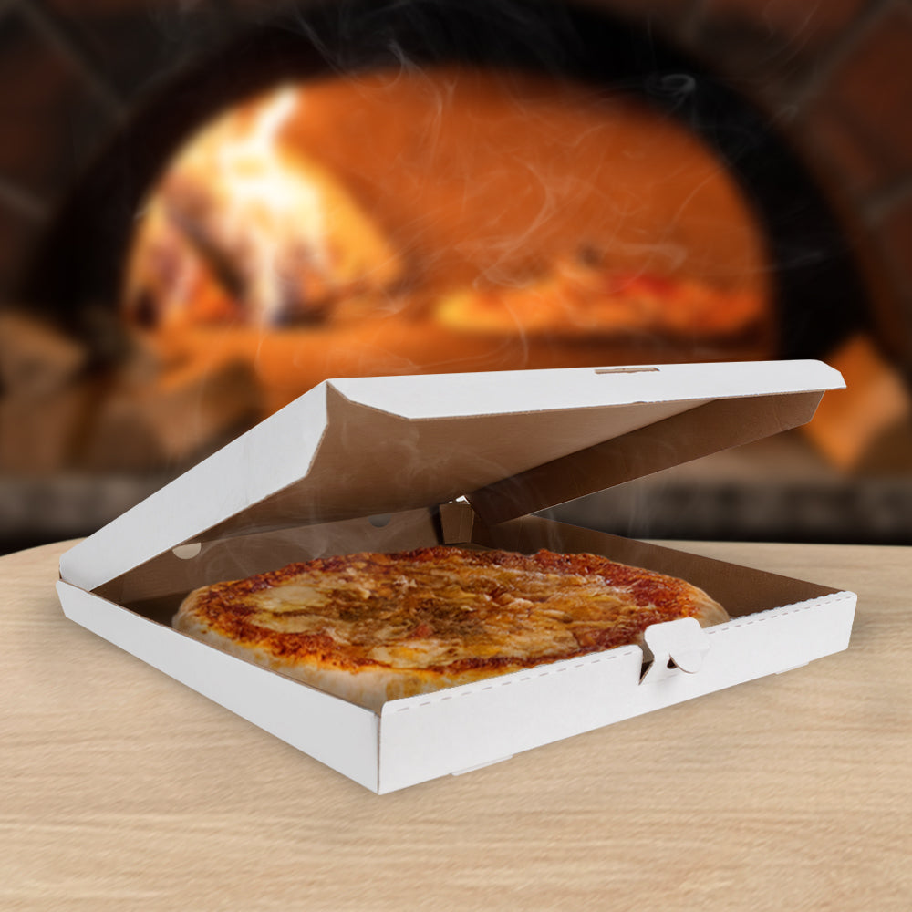 Caja para pizza de 16" Color Blanco 40x40x4cm 50 piezas